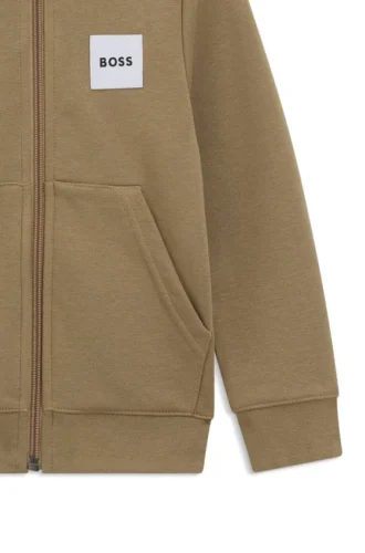 Kids’ zip-up hoodie with logo label