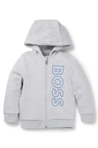 Kids’ zip-up hoodie with vertical logo