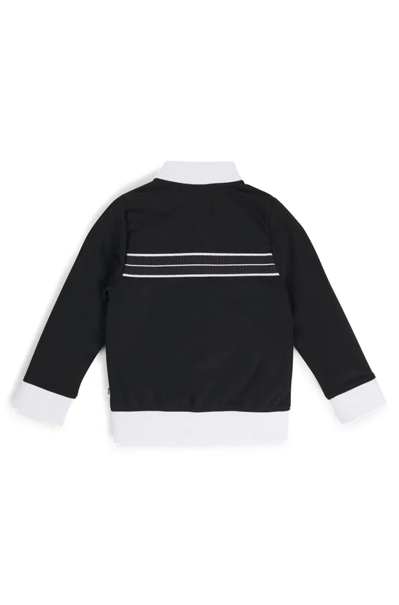 Kids’ zip-up jacket with herringbone trims Kids’ zip-up jacket with herringbone trims
