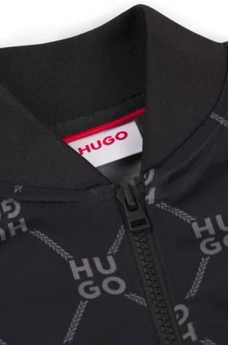 Kids’ zip-up jacket with stacked-logo print