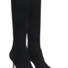 Knee boots in leather and suede