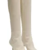 Knee boots in leather and suede