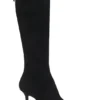 Knee boots in leather and suede