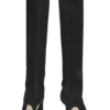 Knee boots in leather and suede