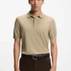 Knit polo shirt in silk and cotton