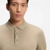 Knit polo shirt in silk and cotton