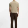 Knit polo shirt in silk and cotton