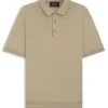 Knit polo shirt in silk and cotton