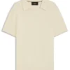 Knit polo sweater in silk and cotton