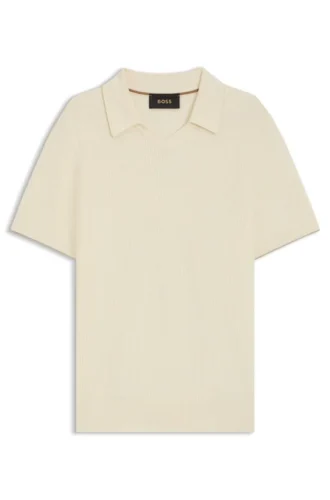 Knit polo sweater in silk and cotton