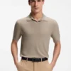Knit polo sweater in virgin wool