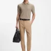 Knit polo sweater in virgin wool