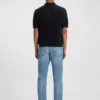 Knit polo sweater in virgin wool