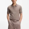 Knit polo sweater with covered placket