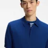 Knit polo sweater with covered placket
