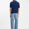 Knit polo sweater with covered placket