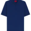 Knit polo sweater with covered placket