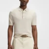 Knit polo sweater with rich structure