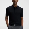Knit polo sweater with rich structure