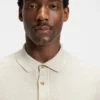 Knit polo sweater with rich structure