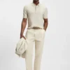 Knit polo sweater with rich structure