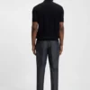 Knit polo sweater with rich structure