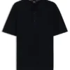 Knit polo sweater with rich structure