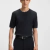 Knit sweater with mixed structures
