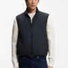 Knit-trim gilet with water-repellent finish