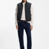 Knit-trim gilet with water-repellent finish