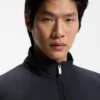 Knit-trim gilet with water-repellent finish