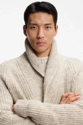 Knitted cardigan in cashmere and wool