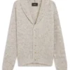 Knitted cardigan in cashmere and wool
