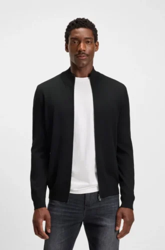Knitted cardigan in virgin wool