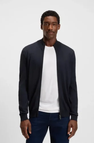 Knitted cardigan in virgin wool
