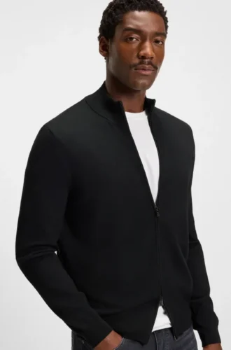 Knitted cardigan in virgin wool
