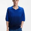 Knitted-cotton sweater with dip-dye effect