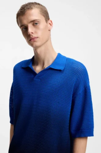 Knitted-cotton sweater with dip-dye effect