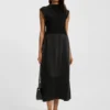 Knitted dress with satin skirt Knitted dress with satin skirt