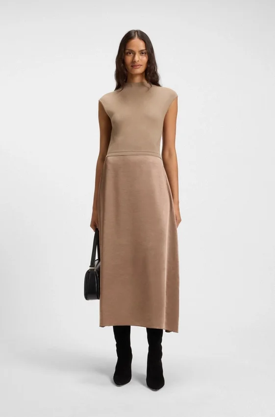 Knitted dress with satin skirt Knitted dress with satin skirt
