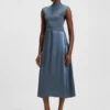 Knitted dress with satin skirt Knitted dress with satin skirt