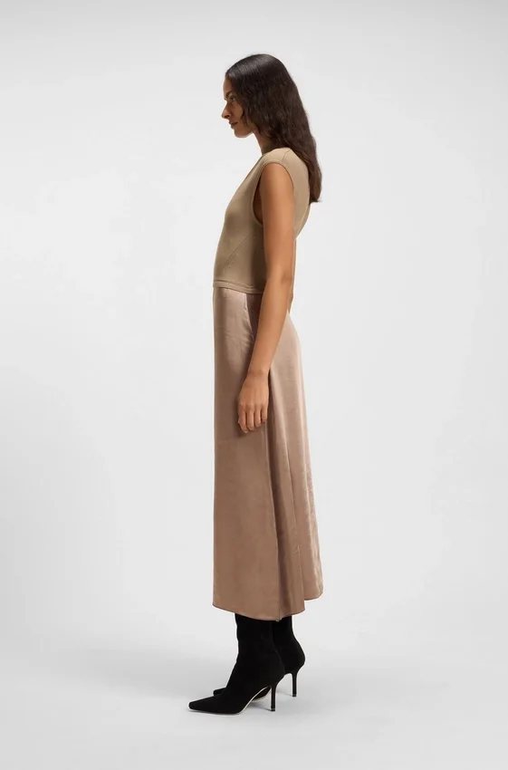 Knitted dress with satin skirt Knitted dress with satin skirt