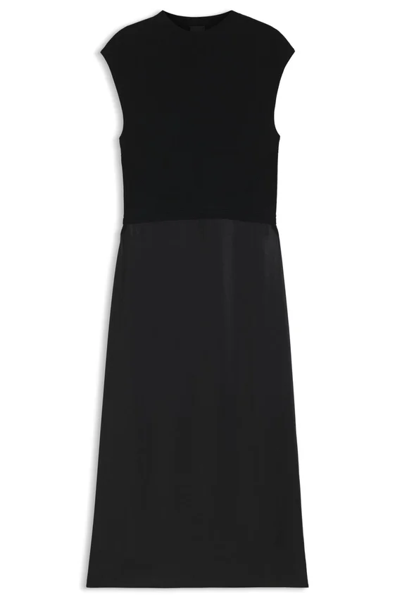 Knitted dress with satin skirt Knitted dress with satin skirt