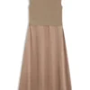 Knitted dress with satin skirt Knitted dress with satin skirt