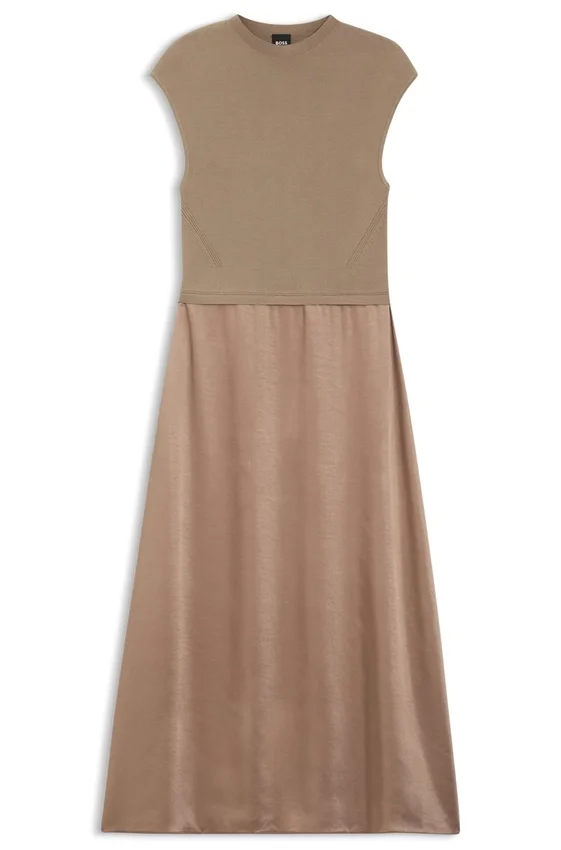 Knitted dress with satin skirt Knitted dress with satin skirt