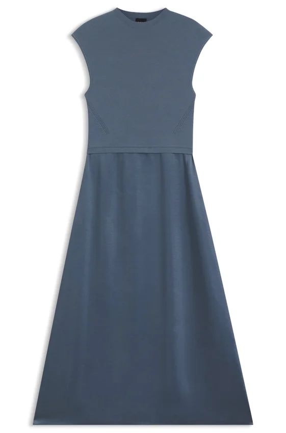 Knitted dress with satin skirt Knitted dress with satin skirt