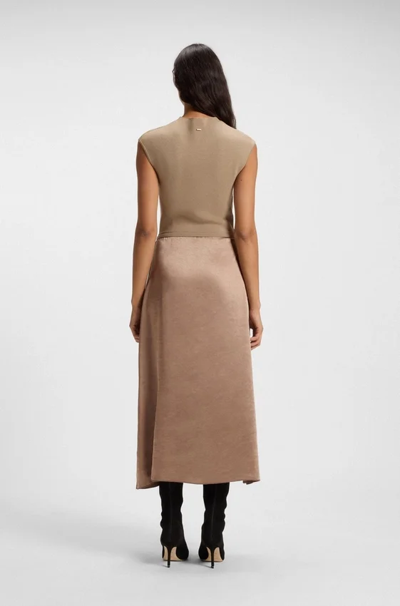 Knitted dress with satin skirt Knitted dress with satin skirt