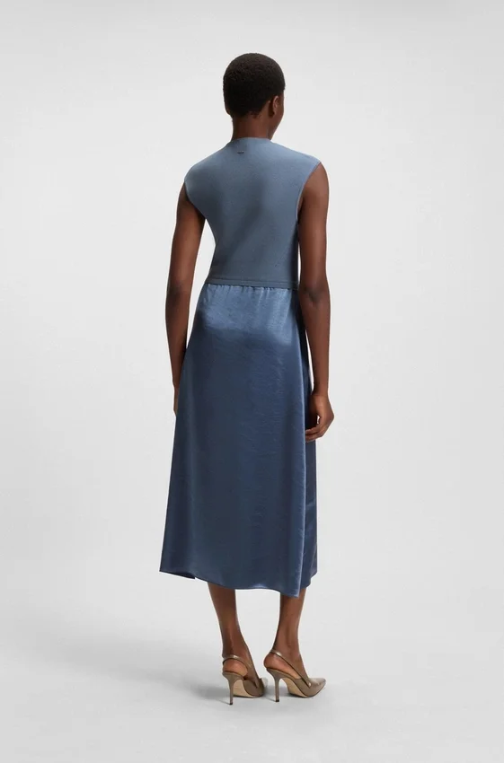 Knitted dress with satin skirt Knitted dress with satin skirt
