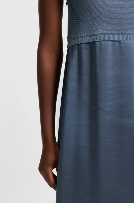 Knitted dress with satin skirt Knitted dress with satin skirt