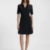 Knitted dress with skipper collar